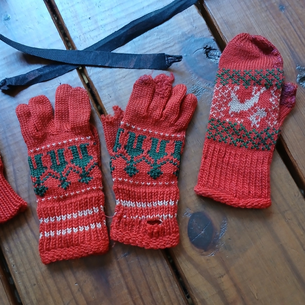 True vintage antique 1930's 30's toddler baby little girls retro hats mittens - Picture 4 of 13